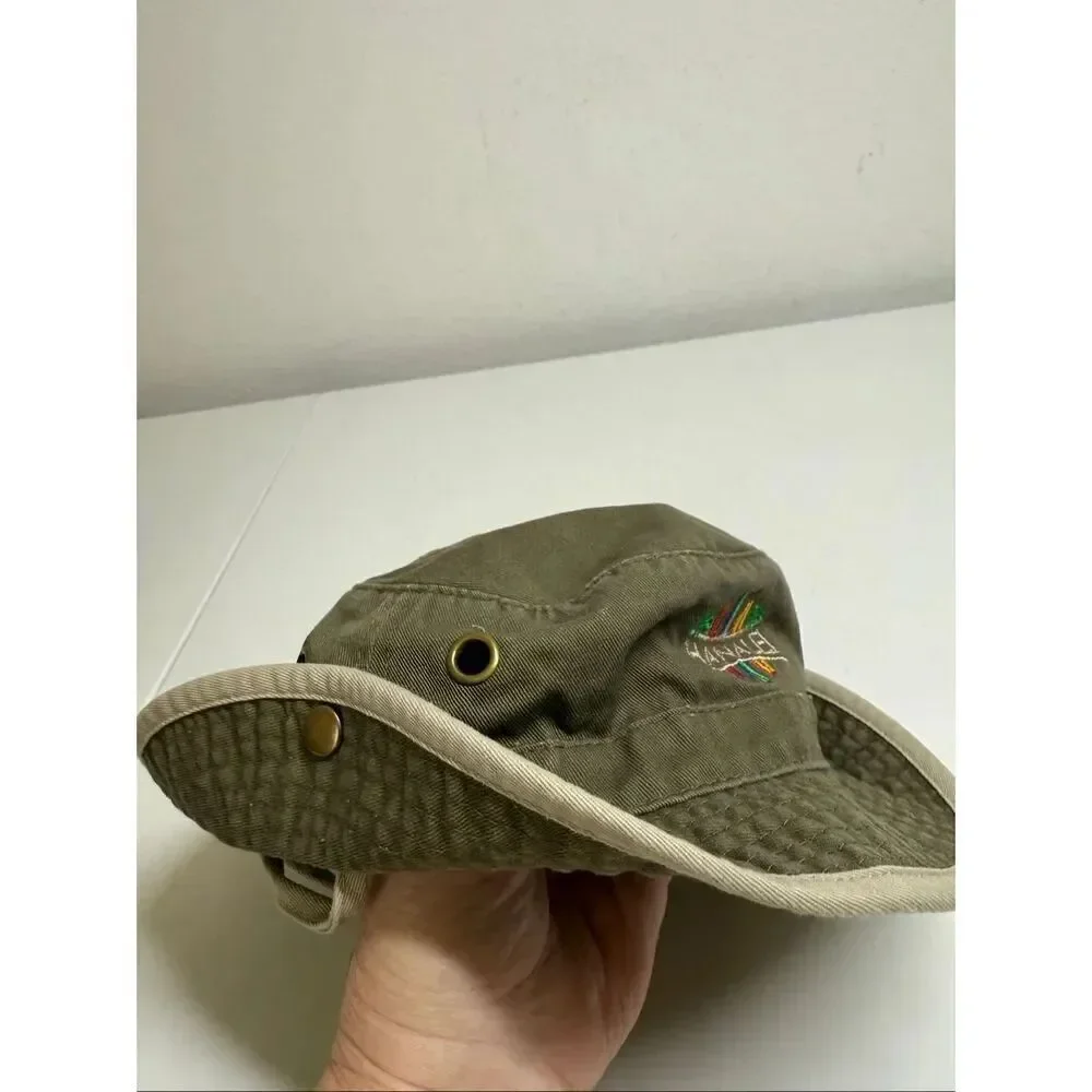 Dorfman Pacific Kindercaps Bucket Hat/Cap 4-6X Olive Green Khaki Snap Sides
